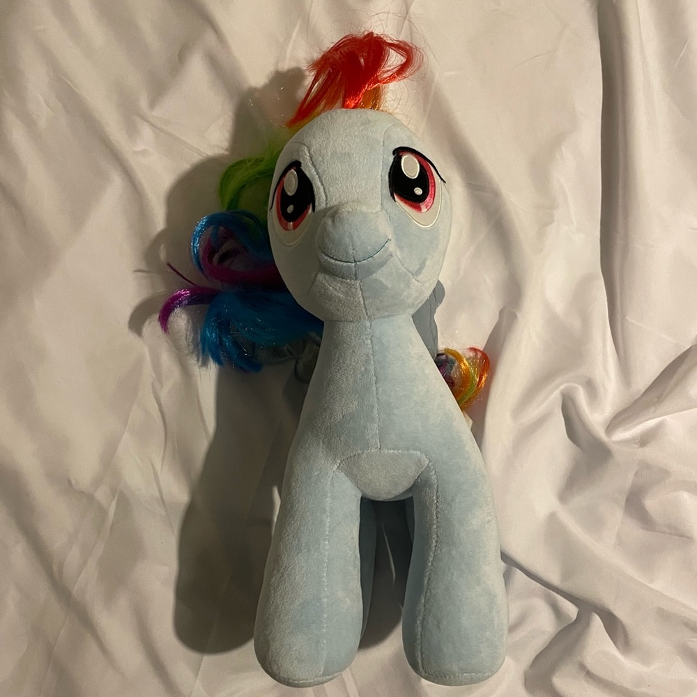 My Little Pony Build A Bear Plush Rainbow Dash Lightning Bolt MLP BAB 16" 2013